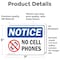 Signmission No Cell Phones, 7 in W x Rectangle, Vinyl Decal OS-2PACK-NS-D-57-L-16042 - alternate 3